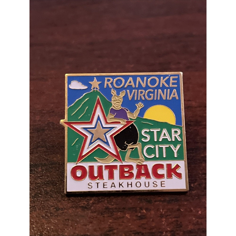 Outback Steakhouse Roanoke Virginia Star City Kangaroo Lapel Hat Pin